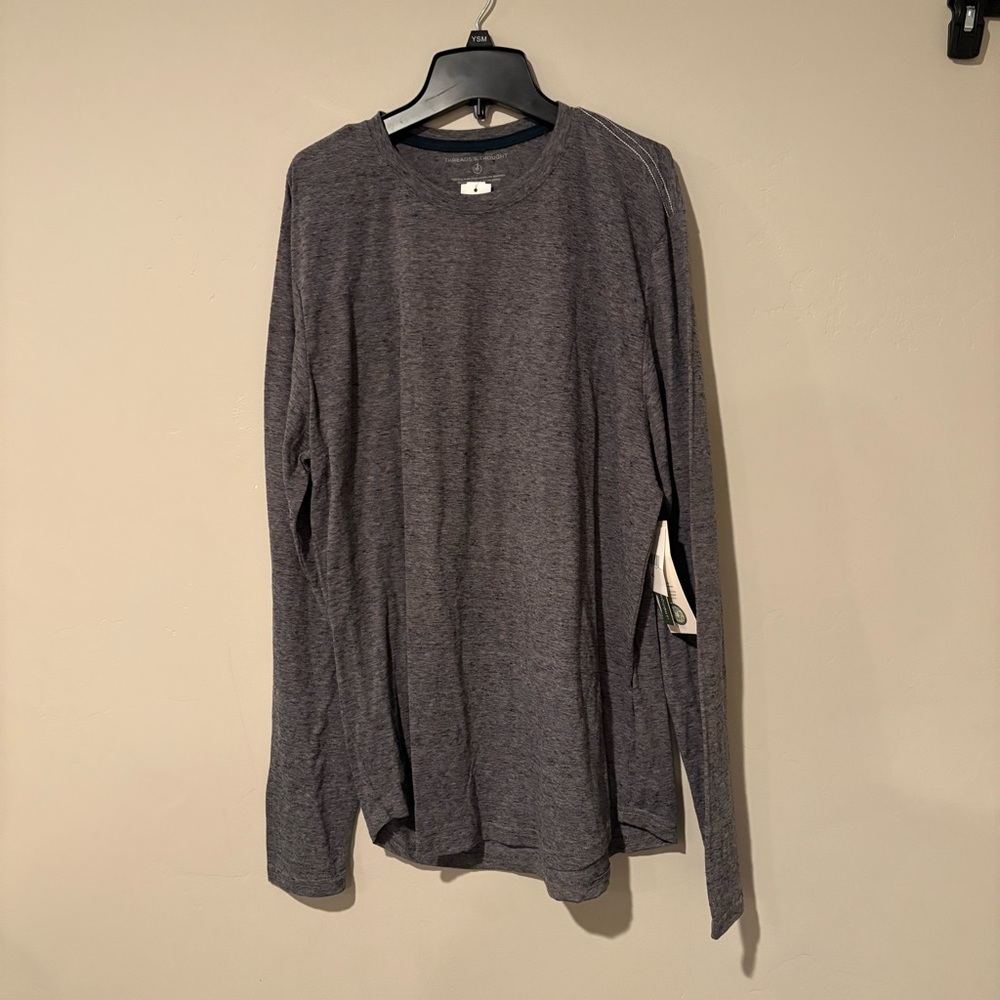 NWT Threads 4 Thought Black Fleck Triblend Long Sleeve Crew | Size: XL